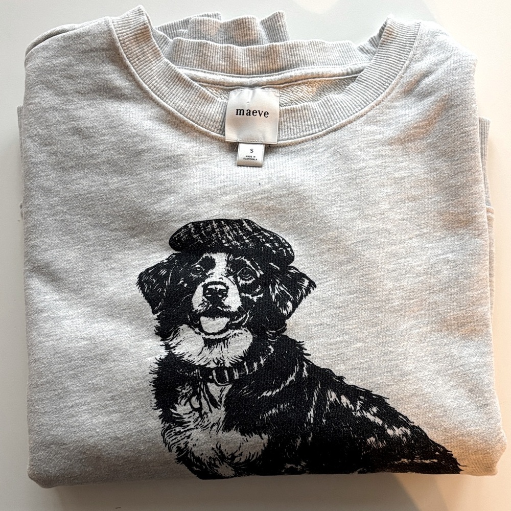 Anthropologie Maeve Best in Show Dog Graphic Sweatshirt